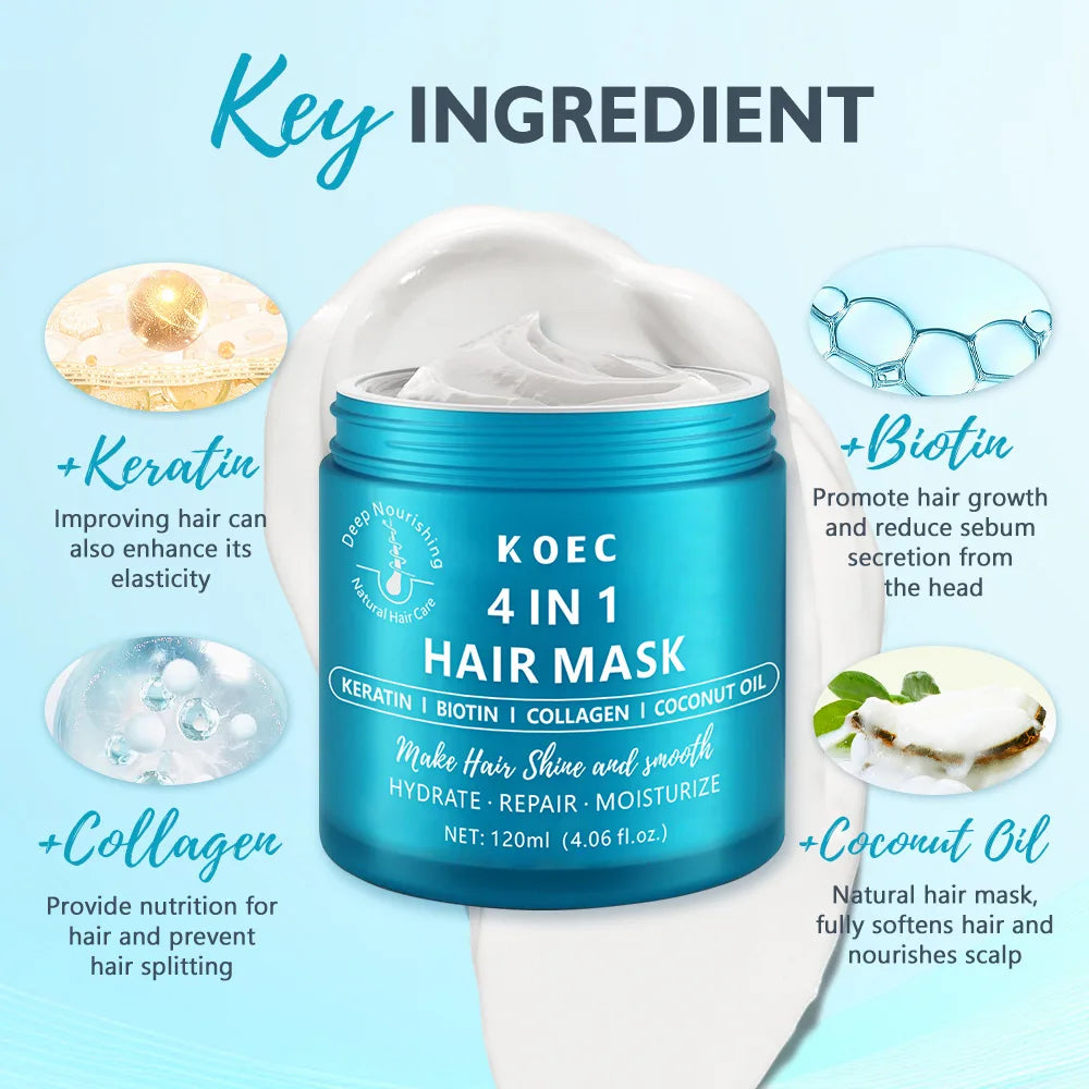 Keratin repair hair mask, collagen conditioner hair mask, nourishing, moisturizing and moisturizing, improving dry and frizzy ha